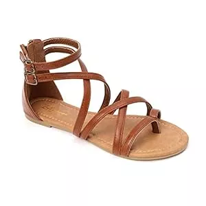HEVA Sandalen & Slides HEVA Damen Casual Riemchensandalen Komfort Einstellbare Flache Sandalen
