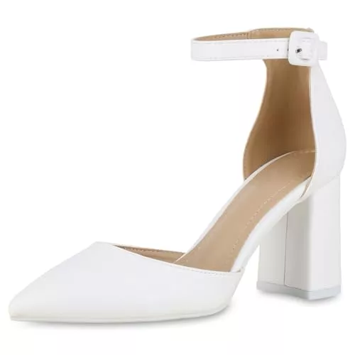 VAN HILL High Heels VAN HILL Damen Spitze Pumps mit Blockabsatz