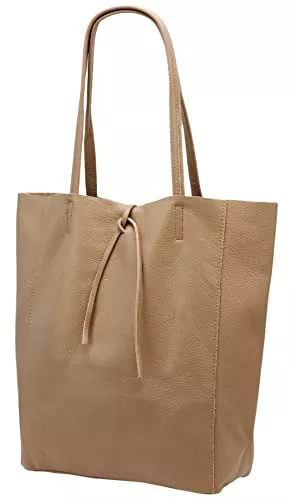 SH Leder Taschen & Rucksäcke SH Leder ® Damen Echt Rindleder Shopper mit Innentasche in vielen Farben Schultertasche Henkeltasche 37x29cm Kora G266