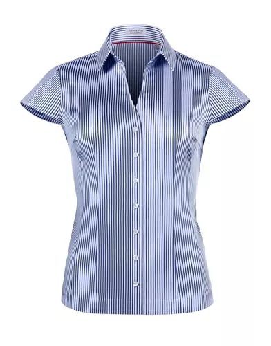 Vincenzo Boretti Hemdblusen Vincenzo Boretti Bluse, modern-fit/leicht tailliert, Hemdkragen, Kurzarm - bügelleicht