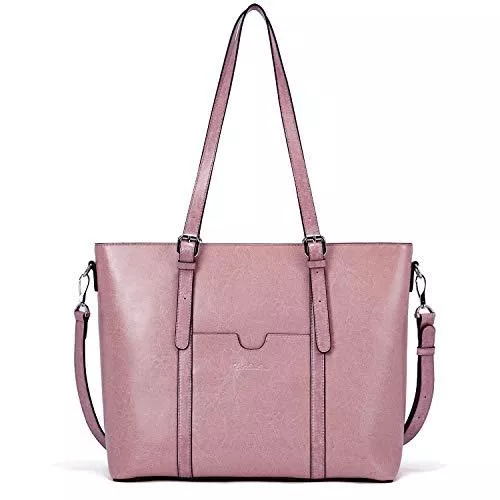 BOSTANTEN Taschen & Rucksäcke BOSTANTEN Damen Ledertaschen Schultertasche Frauen Designer Handtasche 14 15.6 Zoll Laptoptasche Tote Bag Rosa