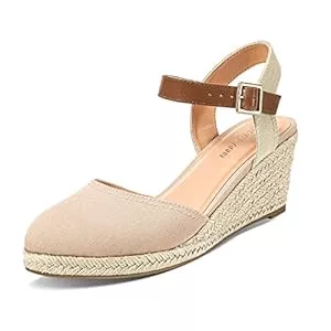 PIZZ ANNU Sandalen & Slides PIZZ ANNU Sandalen Damen Espadrilles Plateau Wedges Sandaletten mit Geschlossene Keilabsatz Sommerschuhe Sommer Pumps Frauen Schuhe EU 36-42
