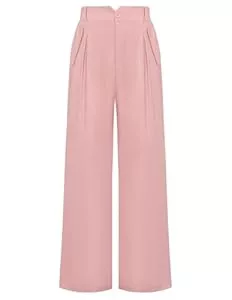 Belle Poque Hosen Belle Poque Damen Sommer Leichte Hose Vintage Hose Plissiertes Design Elastische Taille Pants