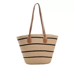 NICOLE & DORIS Taschen & Rucksäcke NICOLE & DORIS Stroh Handtasche Damen Strandtasche Groß Shopper Schultertasche Sommer Strandtasche Tote Bag Basttasche Gewebt Einkaufstasche für Strand Reise