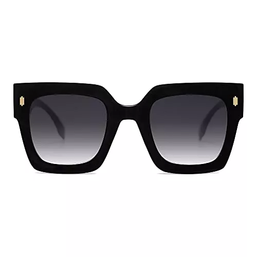 SOJOS Sonnenbrillen & Zubehör SOJOS Sonnenbrille Damen Groß Vintage Retro Quadratisch Cateye Rahmen UV400 Schutz Klassische Outdoor Moderne eckig Übergroß Sonnenbrillen SJ2194