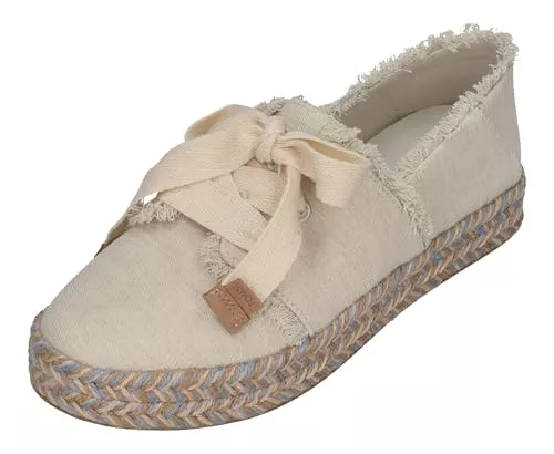 TOMS Flache Schuhe TOMS Damen Black Beachside Woven/Fray Sneaker