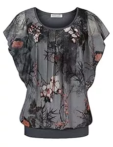 BAISHENGGT Kurzarmblusen BAISHENGGT Damen Sommer Netz Bluse Flatter Kurzarm Tshirt Rundkragen Falten Elegant Oberteile Blusen Top