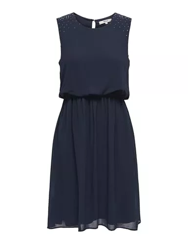 ONLY Freizeit ONLY Damen Minikleid ONLStinna Life kurzes Trägerkleid mit Perlen-Besatz