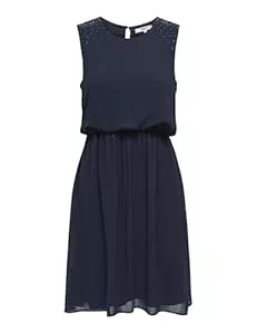 ONLY Freizeit ONLY Damen Minikleid ONLStinna Life kurzes Trägerkleid mit Perlen-Besatz