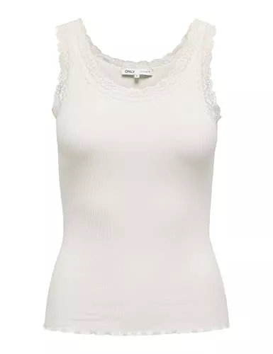 ONLY Tops ONLY Damen Onlsara Sharai Lace Tank Top JRS Noos Basic Ärmelloses Tanktop Mit U-Ausschnitt Und Spitzendetail