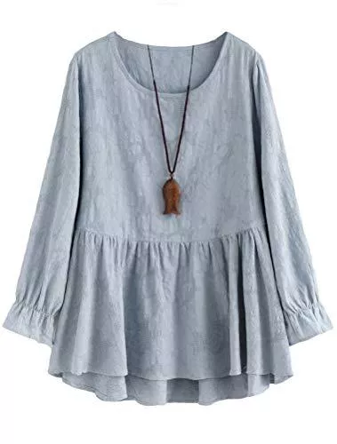 Mallimoda Tuniken Mallimoda Damen Tunika Kleid Langarm Freizeit Oberteil Rundhals Lange Shirts Bluse Top