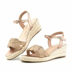 Hitmars Sandalen & Slides Hitmars Sandaletten Damen Espadrilles Sandalen Damen Sommer Riemchensandalen Keilabsatz Sandalen Pumps Riemchen Leichte Wedges Frauen Schwarz EU 36-43