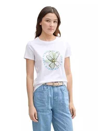 TOM TAILOR Denim T-Shirts TOM TAILOR Denim Damen T-Shirt mit Blumen-Print