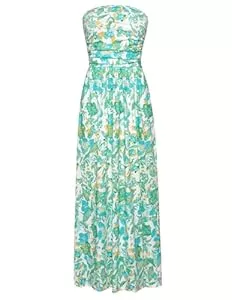GRACE KARIN Freizeit GRACE KARIN Sommerkleid Damen Ärmellos Boho Blumen Kleid Damen Böhmisch Lang Strandkleid Freizeitkleider mit Tasche