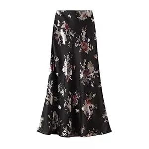 Biilyli Röcke Rock Lang Damen Hohe Taille Leopardenrock Maxirock Elegant Winterrock A-Linie Midirock Businessrock Leopard Skirt