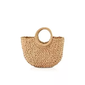 NICOLE & DORIS Taschen & Rucksäcke NICOLE&DORIS Neue Frauen Handtasche Stroh Tasche Griff Tasche Sommer Strandtasche Rattan Woven Handtasche für die Dame