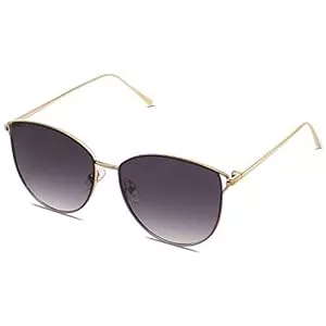SOJOS Sonnenbrillen & Zubehör SOJOS Retro Runde Katzenaugen Sonnenbrille Mirrored Metall Flach Linsen SJ1085