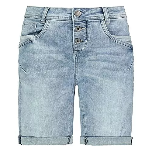 Sublevel Shorts Sublevel Damen Denim Bermuda Chino Stretch Shorts mit Aufschlag Bequeme Kurze Hose im Used Look