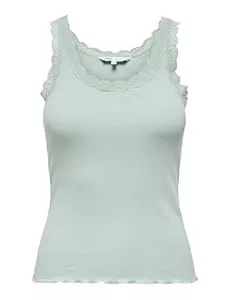 ONLY Tops ONLY Damen Onlsara Sharai Lace Tank Top JRS Noos Basic Ärmelloses Tanktop Mit U-Ausschnitt Und Spitzendetail