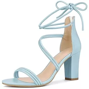 Perphy Sandalen & Slides Perphy Damen Open Toe Strappy Lace Up Chunky Heel Sandalen