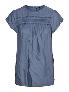 VERO MODA Kurzarmblusen VERO MODA Damen Vmdebbie Pleat S/L Ga Noos Top