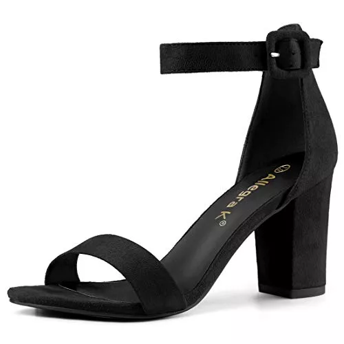 Allegra K Sandalen & Slides Allegra K Damen High Chunky Heel Schnalle Knöchelriemen Sandalen