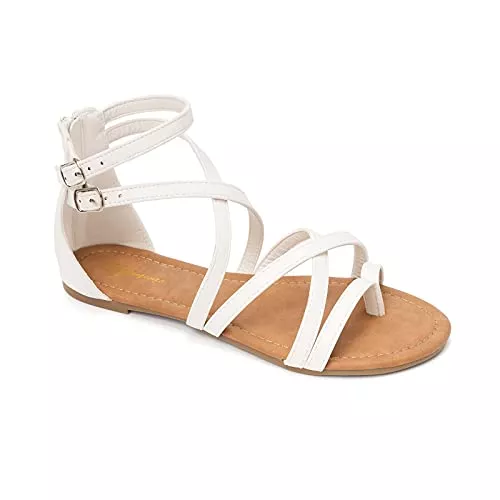 HEVA Sandalen & Slides HEVA Damen Casual Riemchensandalen Komfort Einstellbare Flache Sandalen