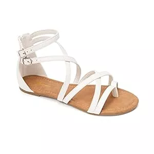 HEVA Sandalen & Slides HEVA Damen Casual Riemchensandalen Komfort Einstellbare Flache Sandalen