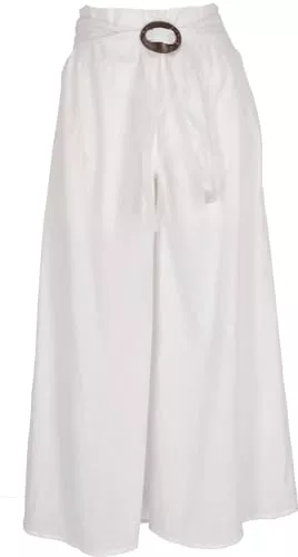 GURU SHOP Hosen GURU SHOP Luftige Sommerhose mit Kokosschnalle, Palazzohose, Weite Baumwollhose, Damen, Baumwolle