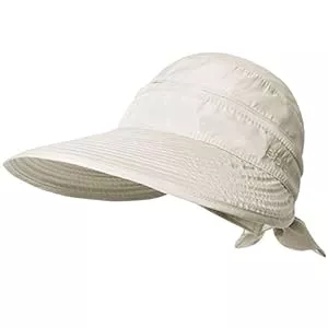 KXF Hüte & Mützen KXF Damen-Sonnenhut mit UV-Schutz, faltbare breite Krempe, Sonnenblende mit abnehmbarem Oberteil, oben ohne Sonnenhüte für Sommer, Strand, Wandern, verstellbare Passform
