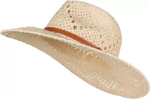 styleBREAKER Hüte & Mützen styleBREAKER Unisex Panama Strohhut mit breitem Stoff Zierband, Sommerhut Einfarbig, Papierhut, Sonnenhut 04025044