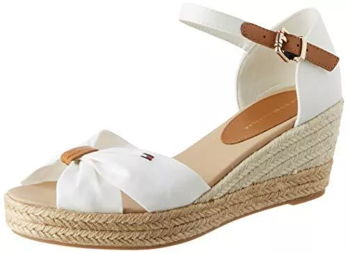 Tommy Hilfiger Sandalen & Slides Tommy Hilfiger Damen Basic Opened Toe Mid Wedge Peeptoe Sandalen