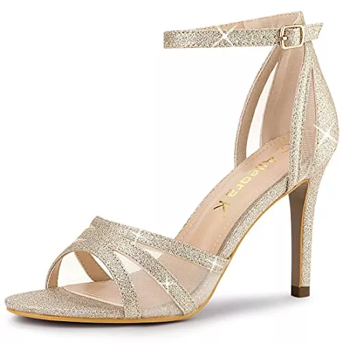 Allegra K High Heels Allegra K Damen Glitter Absatz-Sandale