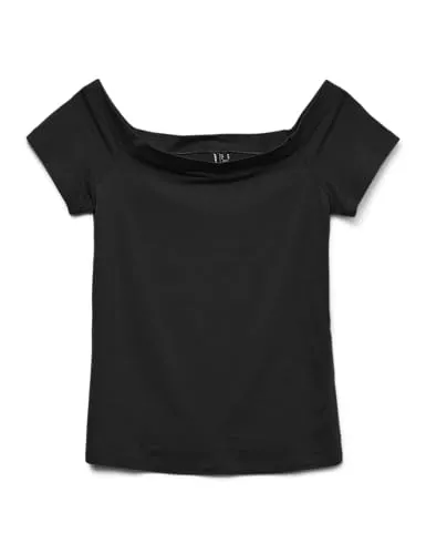 VERO MODA T-Shirts VERO MODA Damen T-Shirt Schulterfrei Kurzarm Trendiges Design