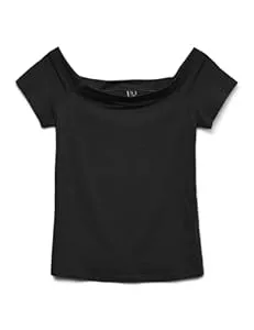 VERO MODA T-Shirts VERO MODA Damen T-Shirt Schulterfrei Kurzarm Trendiges Design