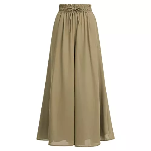 IBTOM CASTLE Hosen IBTOM CASTLE Damen Weites Bein Palazzo Hose Boho Hohe Taille Floral Sommer LäSsig Locker FließEnd Lounge-Hose Mit Tasche