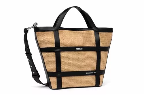 Replay Taschen & Rucksäcke Replay Damen Tasche mit Schulterriemen, Straw Beige 071 (Beige), Onesize