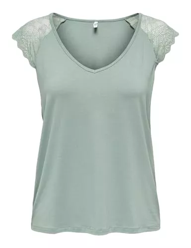 ONLY Kurzarmblusen ONLY Damen Onlpetra S/S Lace Mix Top Cs JRS T-Shirt