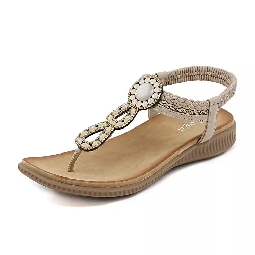 ZOEASHLEY Sandalen & Slides ZOEASHLEY Sandalen Damen Sommer Flache Zehentrenner Sandaletten Bohemian Flip Flops