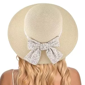 Gajaous Hüte & Mützen Gajaous Strandstrohhüte für Frauen Sommer Strand UV-Hut Faltbarer breiter Rand Strohhut,Leichter Faltbarer Sommerreise Strohhut
