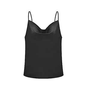 KBRPEY Tops KBRPEY Damen Satin Tank Top Strap Elegant Frauen Spaghetti Tanktop Shirts Camisole Verstellbarer Träger Top Weste Sommer Oberteil Pyjama Bluse