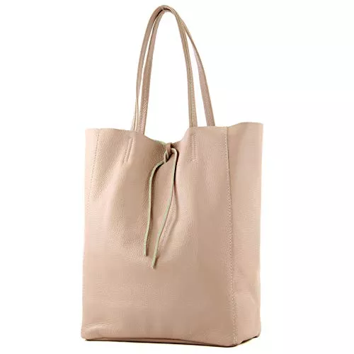 modamoda de Taschen & Rucksäcke modamoda de T163 Damen Leder Shopper Schultertasche Large mit Innentasche handmade in Italy