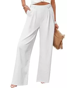 Friptspyg Hosen Friptspyg Palazzo Hose Freizeithose Damen Sommer Hohe Taille Palazzo Elastische Freizeithose mit Taschen