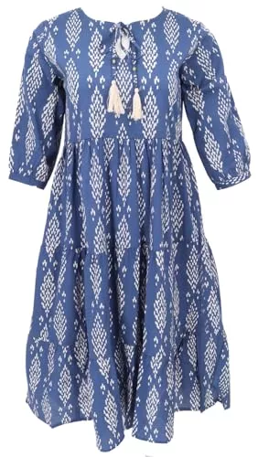 GURU SHOP Freizeit GURU SHOP Sommerkleid, Bedrucktes Midikleid, Baumwollkleid, Damen, Baumwolle