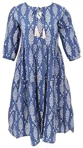 GURU SHOP Freizeit GURU SHOP Sommerkleid, Bedrucktes Midikleid, Baumwollkleid, Damen, Baumwolle