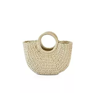 NICOLE & DORIS Taschen & Rucksäcke NICOLE&DORIS Neue Frauen Handtasche Stroh Tasche Griff Tasche Sommer Strandtasche Rattan Woven Handtasche für die Dame