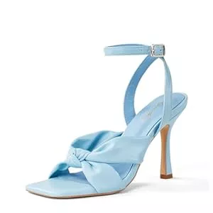 GENSHUO Sandalen & Slides GENSHUO High Heels mit Schleife und Knoten, quadratisch, offene Zehenpartie, Stiletto-Absatz, Riemchensandalen, Party-/Hochzeitsschuhe,36-42 EU