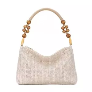 EVEOUT Taschen & Rucksäcke EVEOUT Damen Stroh Umhängetasche Sommer Boho Chic Unterarmtasche Tragetasche Gewebte Raffia Schultertasche Strandtasche