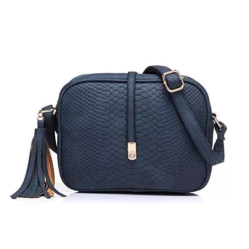 Realer Taschen & Rucksäcke Realer Damen Umhängetasche Kleinledergeldbörsen mit Schulterriemen für Frauen Dunkelblau