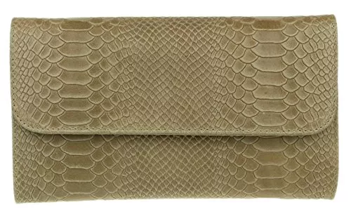 Girly Handbags Taschen & Rucksäcke Girly Handbags Clutch aus Wildleder mit Schlangenmuster aus italienischem Leder